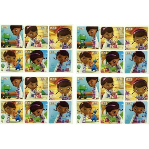 25 Doc McStuffins Glitter STICKERS Party Favors Supplies for Birthday Loot Bags 